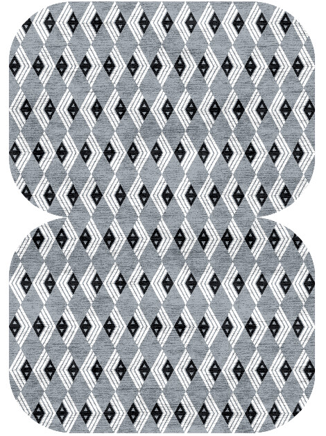 Grey Calculus Monochrome Eight Hand Knotted Bamboo Silk Custom Rug by Rug Artisan