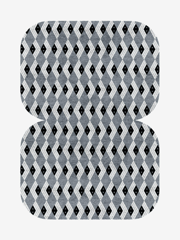 Grey Calculus Monochrome Eight Hand Knotted Bamboo Silk Custom Rug by Rug Artisan