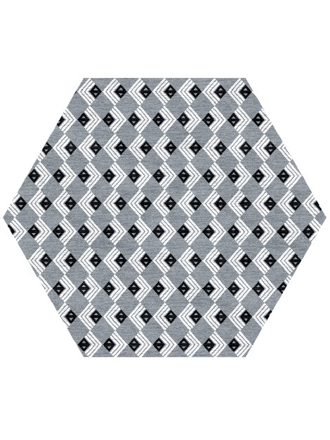 Grey Calculus Monochrome Hexagon Hand Knotted Tibetan Wool Custom Rug by Rug Artisan