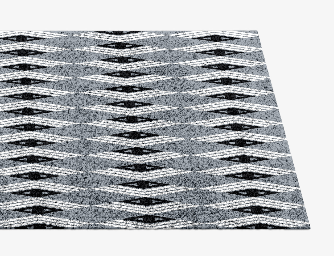Grey Calculus Monochrome Runner Hand Knotted Bamboo Silk Custom Rug by Rug Artisan