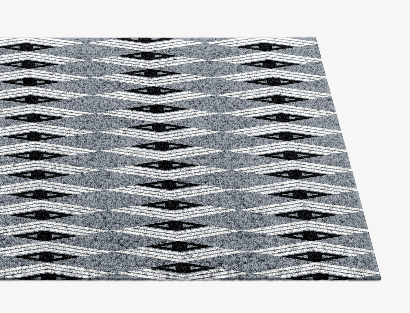 Grey Calculus Monochrome Runner Hand Knotted Tibetan Wool Custom Rug by Rug Artisan