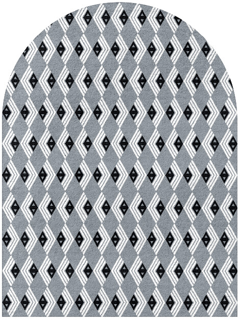 Grey Calculus Monochrome Arch Hand Tufted Pure Wool Custom Rug by Rug Artisan