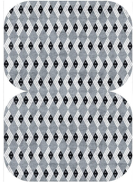Grey Calculus Monochrome Eight Hand Tufted Bamboo Silk Custom Rug by Rug Artisan