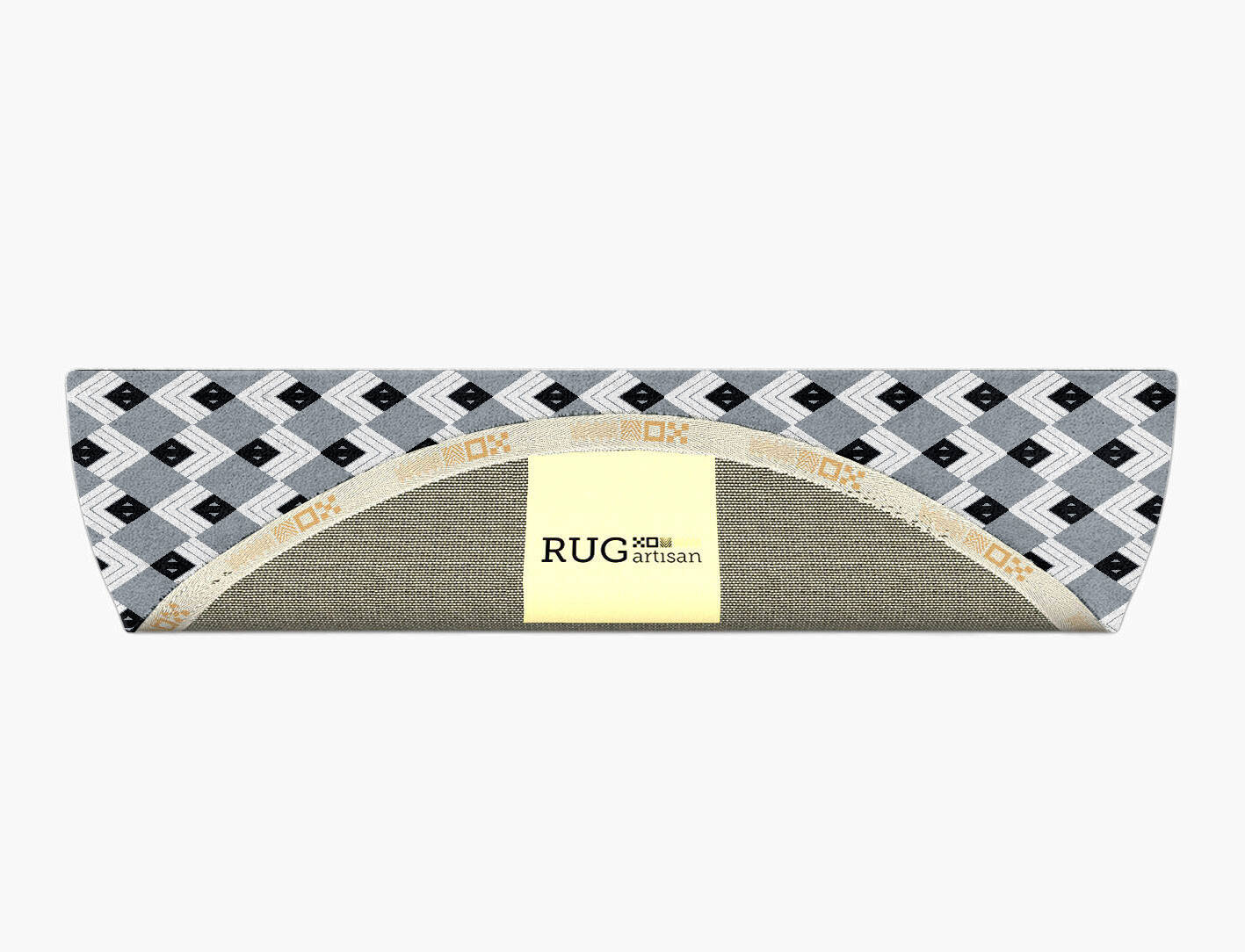 Grey Calculus Monochrome Halfmoon Hand Tufted Pure Wool Custom Rug by Rug Artisan