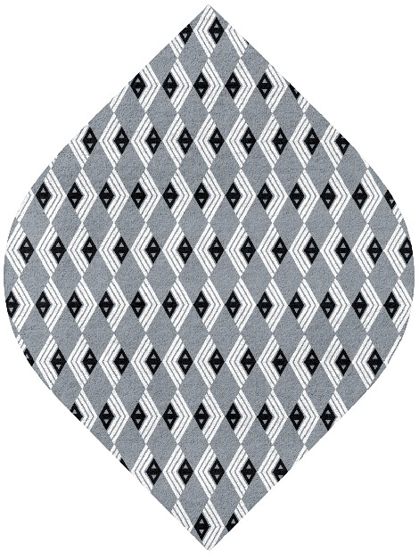 Grey Calculus Monochrome Ogee Hand Tufted Pure Wool Custom Rug by Rug Artisan