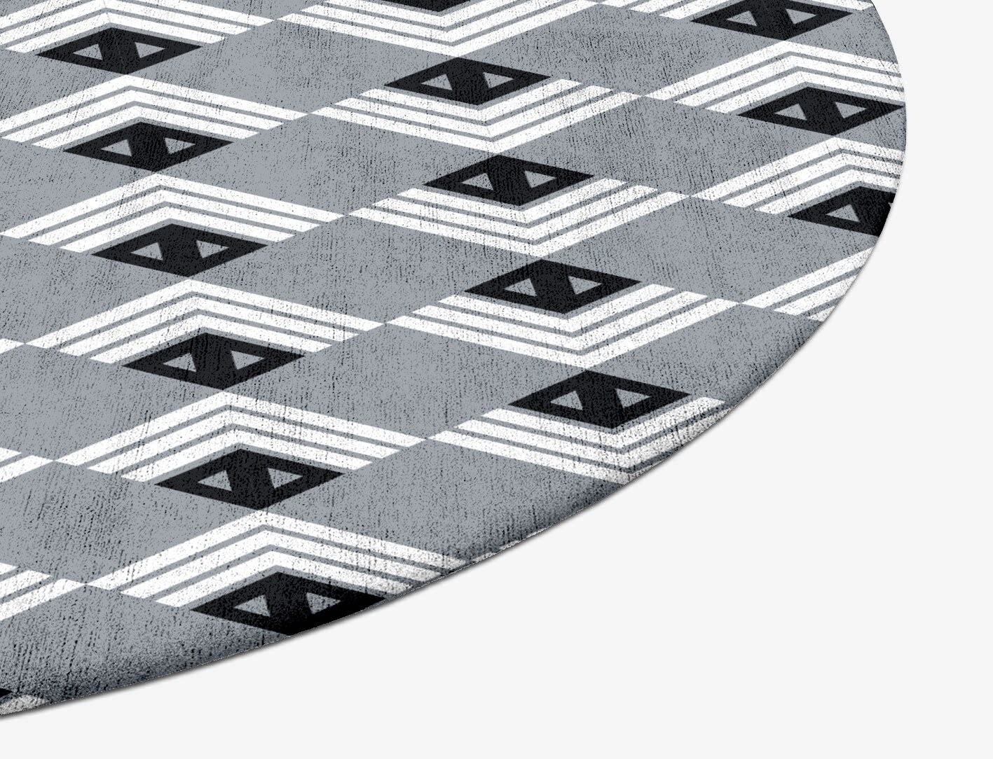 Grey Calculus Monochrome Oval Hand Tufted Bamboo Silk Custom Rug by Rug Artisan