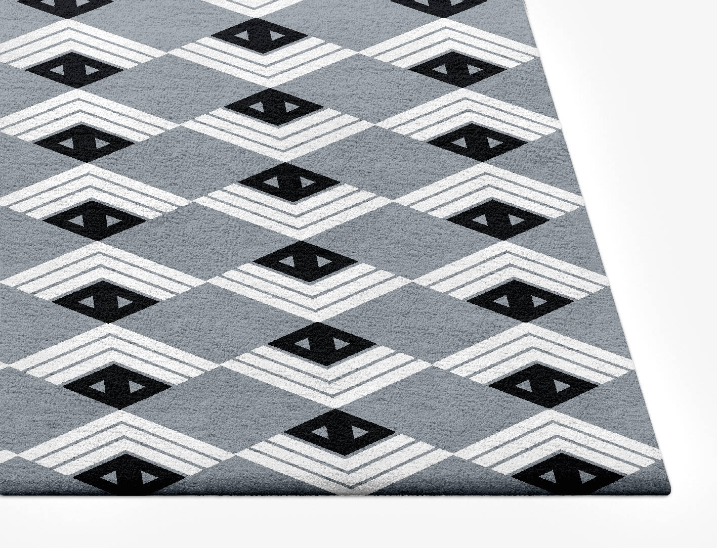 Grey Calculus Monochrome Rectangle Hand Tufted Pure Wool Custom Rug by Rug Artisan