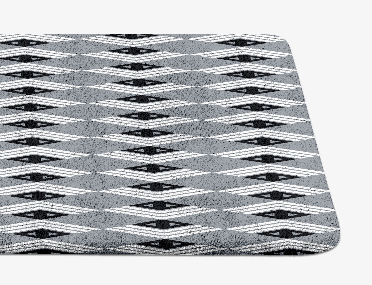Grey Calculus Monochrome Runner Hand Tufted Bamboo Silk Custom Rug by Rug Artisan
