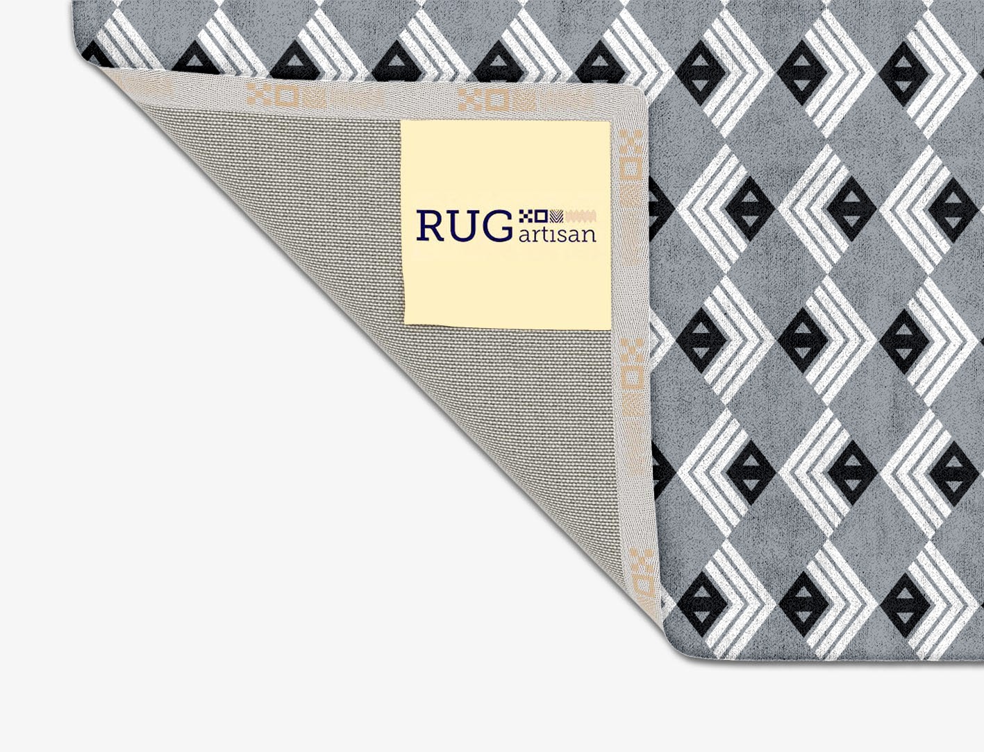 Grey Calculus Monochrome Square Hand Tufted Bamboo Silk Custom Rug by Rug Artisan