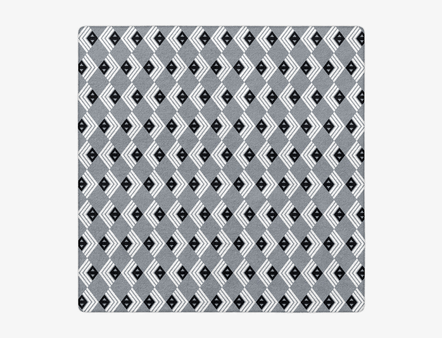 Grey Calculus Monochrome Square Hand Tufted Pure Wool Custom Rug by Rug Artisan