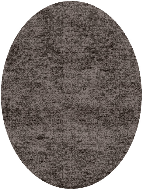 Grey Daze Vintage Oval Hand Knotted Bamboo Silk Custom Rug by Rug Artisan