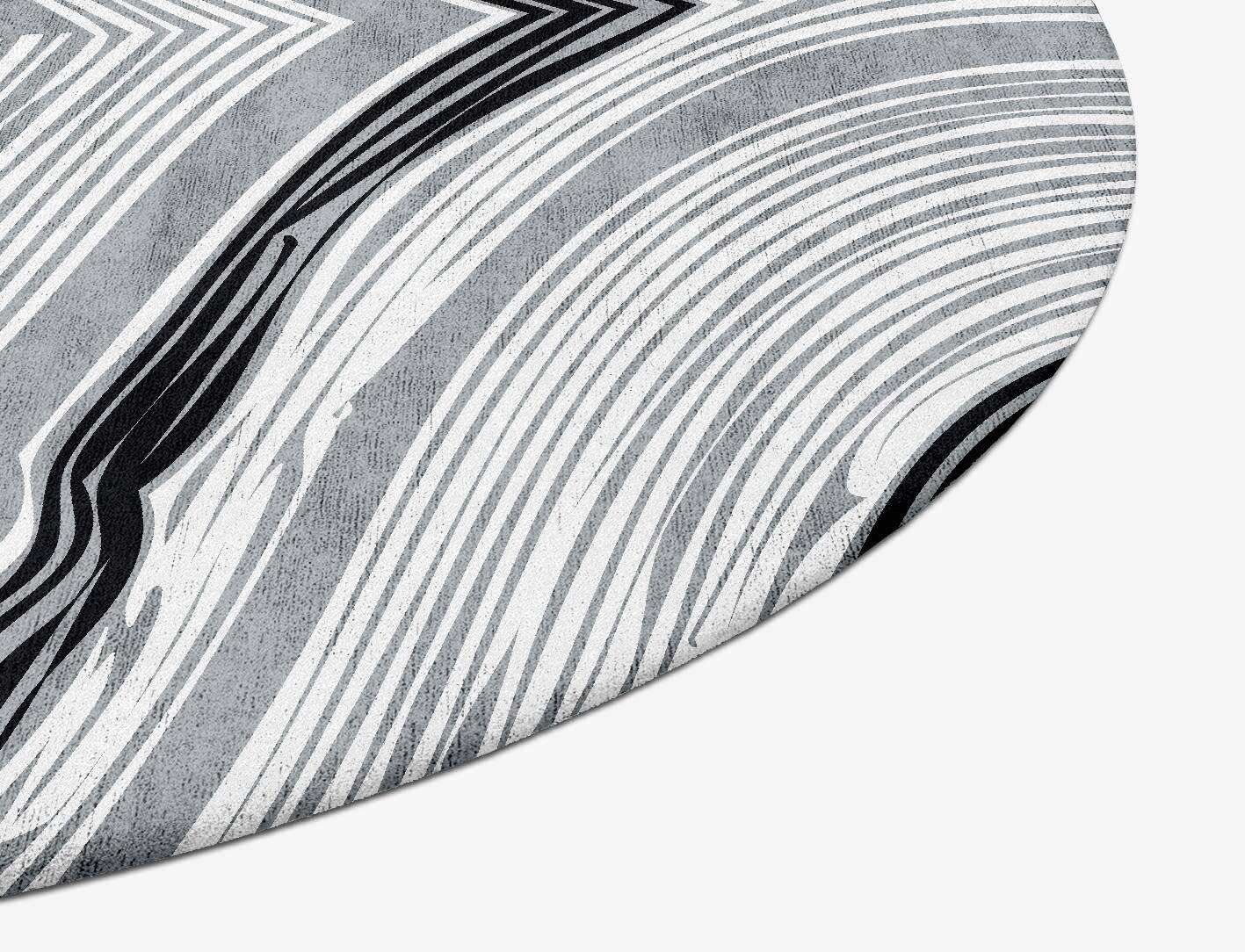 Grey Grades Monochrome Oval Hand Tufted Bamboo Silk Custom Rug by Rug Artisan