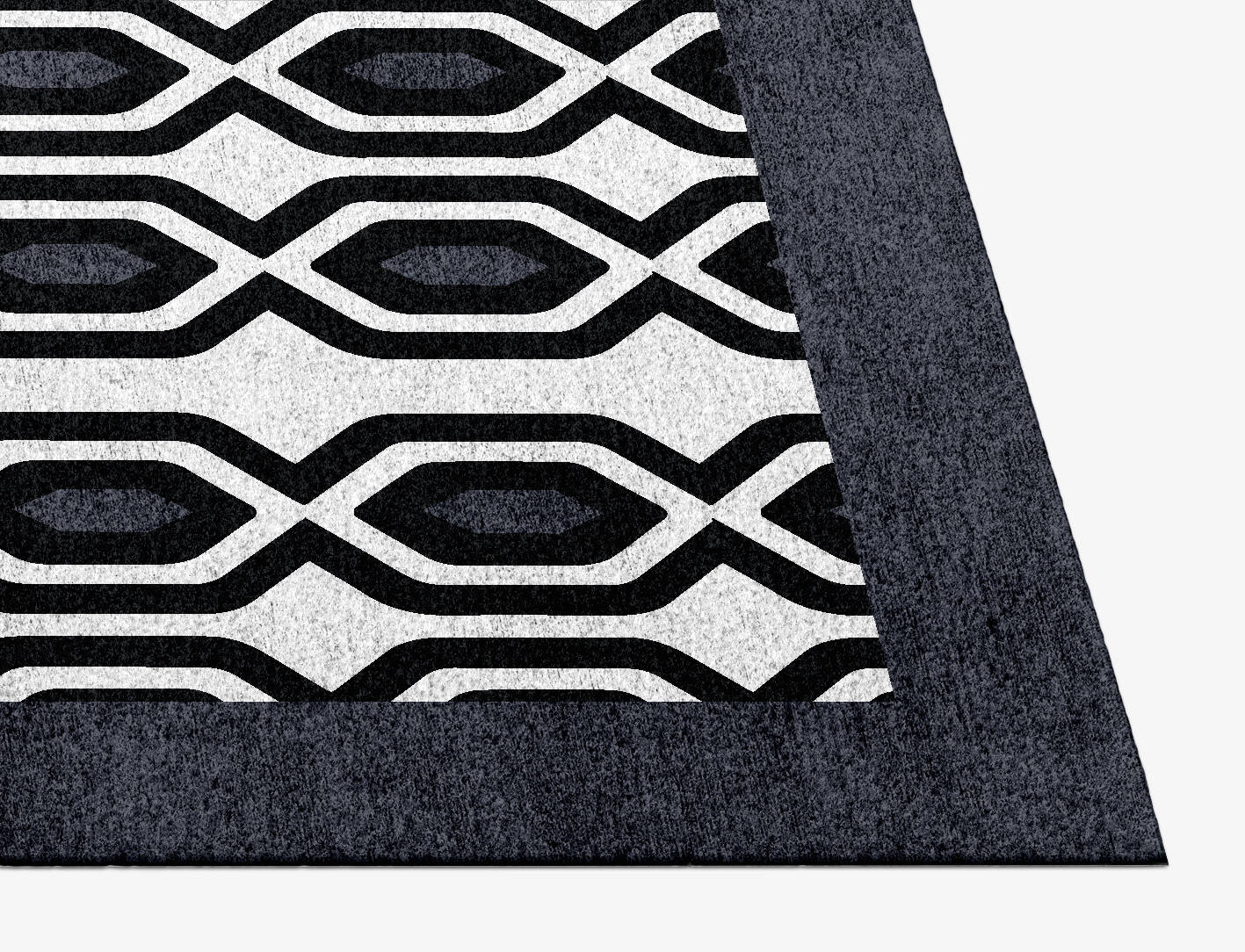 Grey Hive Monochrome Rectangle Hand Knotted Bamboo Silk Custom Rug by Rug Artisan