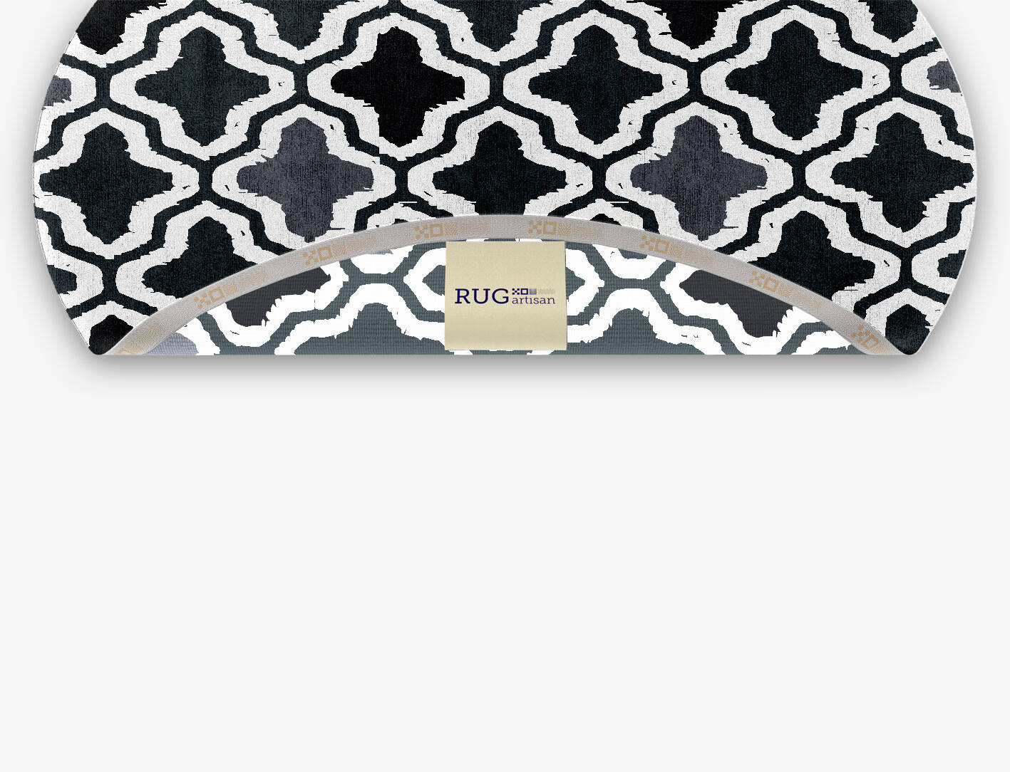 Grey Mosaic Monochrome Oval Hand Knotted Bamboo Silk Custom Rug by Rug Artisan