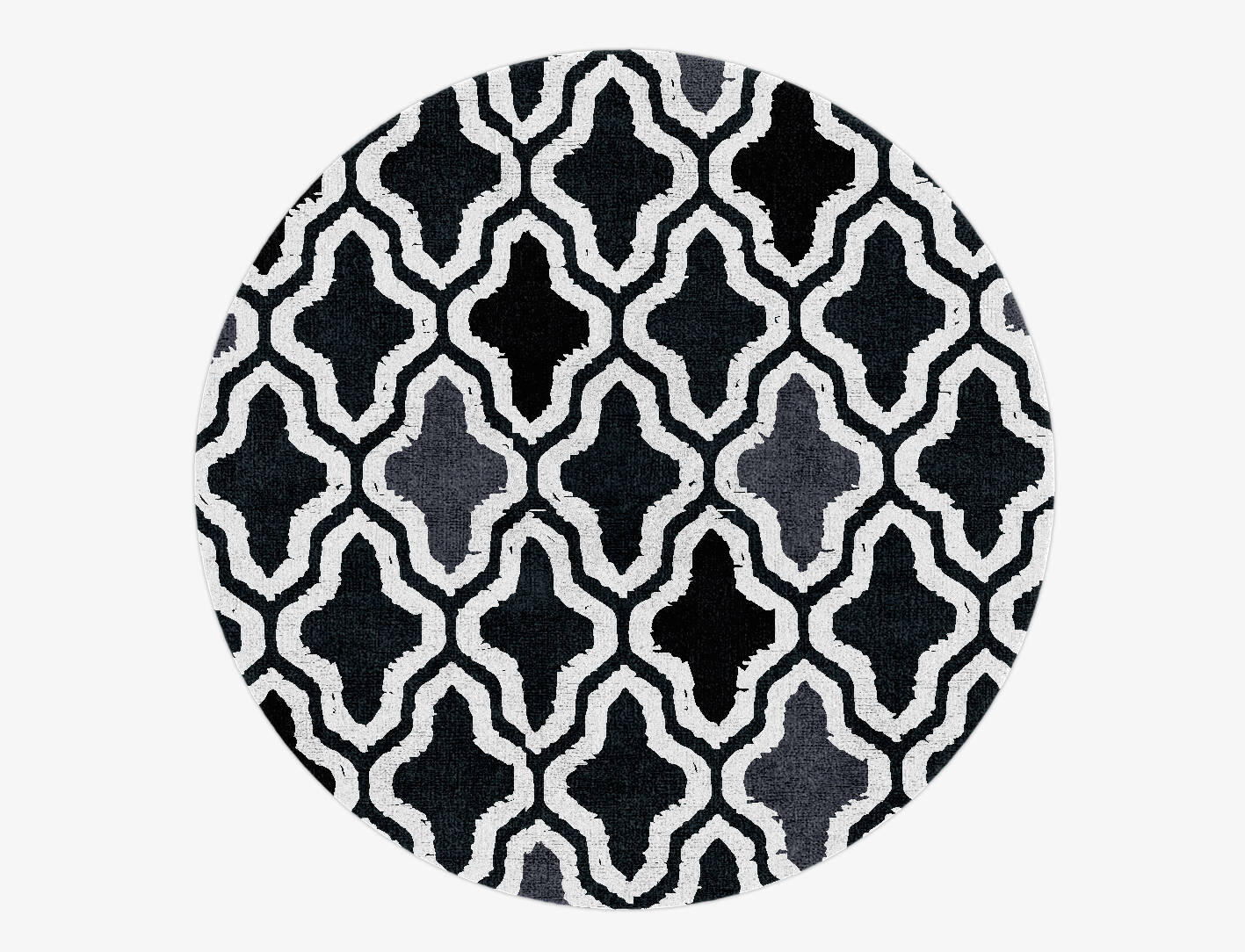 Grey Mosaic Monochrome Round Hand Knotted Bamboo Silk Custom Rug by Rug Artisan