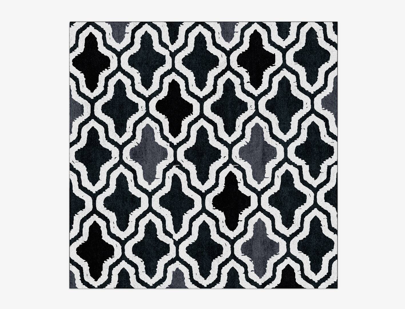 Grey Mosaic Monochrome Square Hand Knotted Bamboo Silk Custom Rug by Rug Artisan