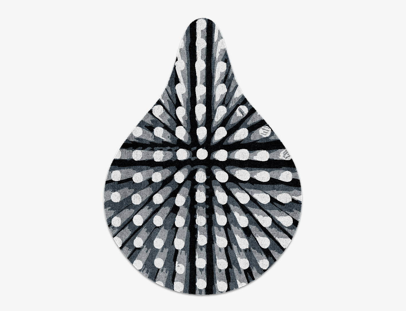 Grey Nucleus Monochrome Drop Hand Knotted Bamboo Silk Custom Rug by Rug Artisan