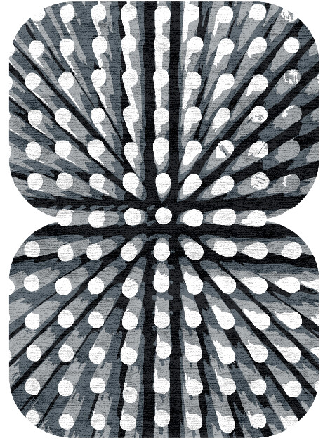 Grey Nucleus Monochrome Eight Hand Knotted Bamboo Silk Custom Rug by Rug Artisan