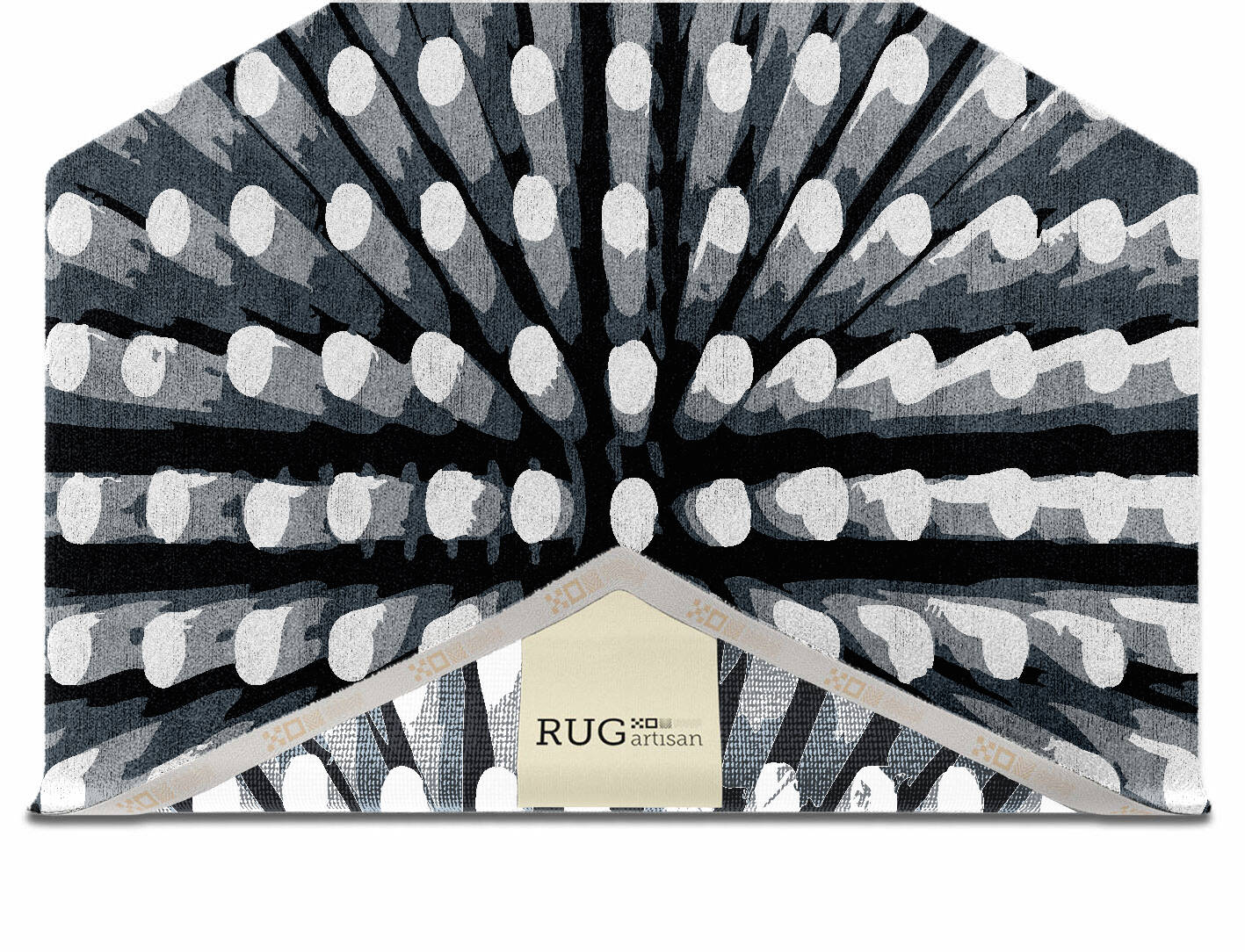Grey Nucleus Monochrome Hexagon Hand Knotted Bamboo Silk Custom Rug by Rug Artisan