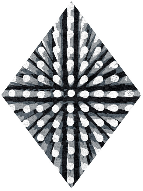 Grey Nucleus Monochrome Diamond Hand Tufted Bamboo Silk Custom Rug by Rug Artisan