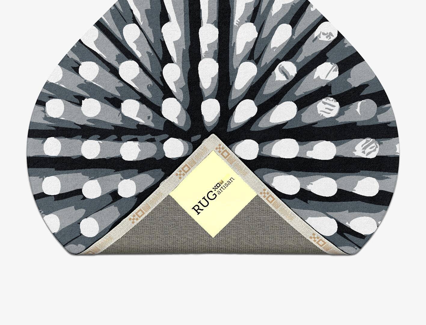 Grey Nucleus Monochrome Ogee Hand Tufted Pure Wool Custom Rug by Rug Artisan