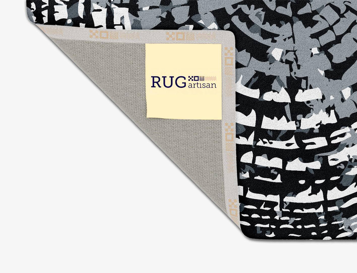 Grey Rings Monochrome Square Hand Tufted Pure Wool Custom Rug by Rug Artisan