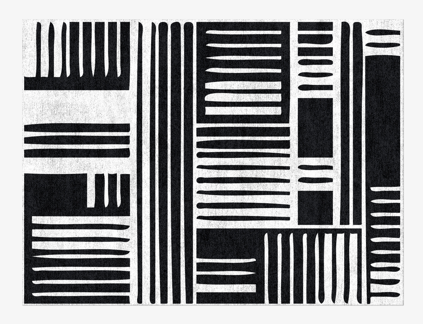 Grey Schema Monochrome Rectangle Hand Knotted Bamboo Silk Custom Rug by Rug Artisan