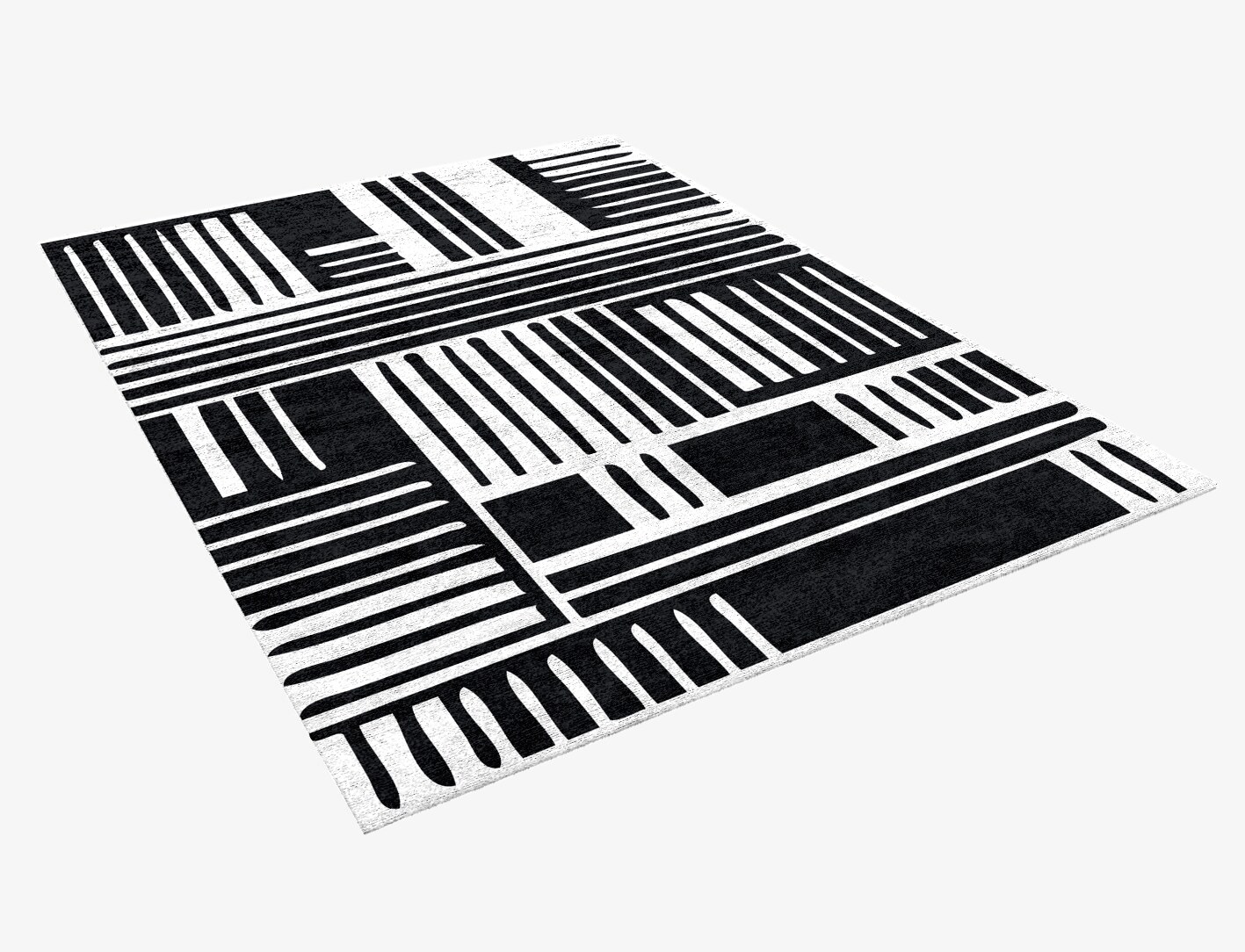Grey Schema Monochrome Rectangle Hand Knotted Bamboo Silk Custom Rug by Rug Artisan