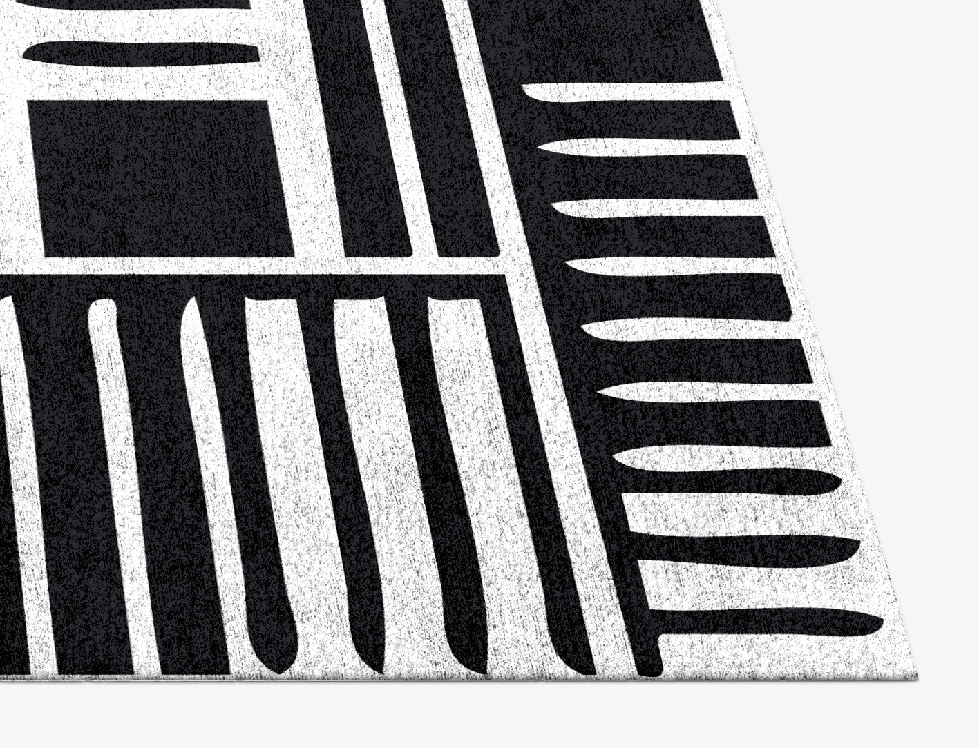 Grey Schema Monochrome Rectangle Hand Knotted Bamboo Silk Custom Rug by Rug Artisan