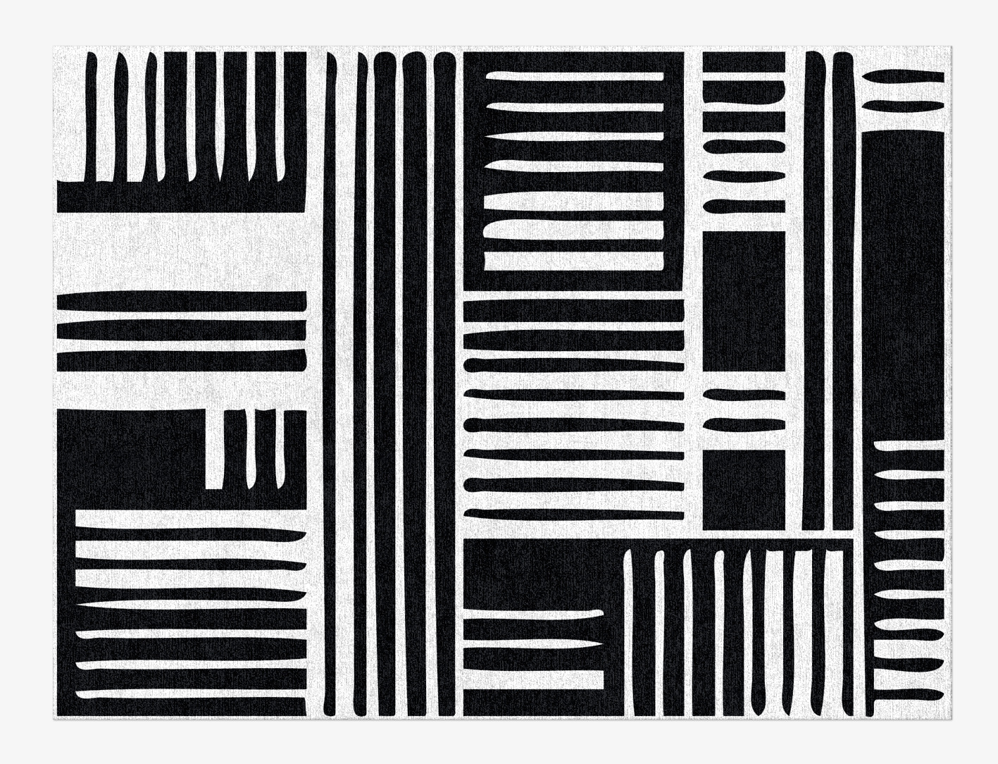 Grey Schema Monochrome Rectangle Hand Knotted Tibetan Wool Custom Rug by Rug Artisan