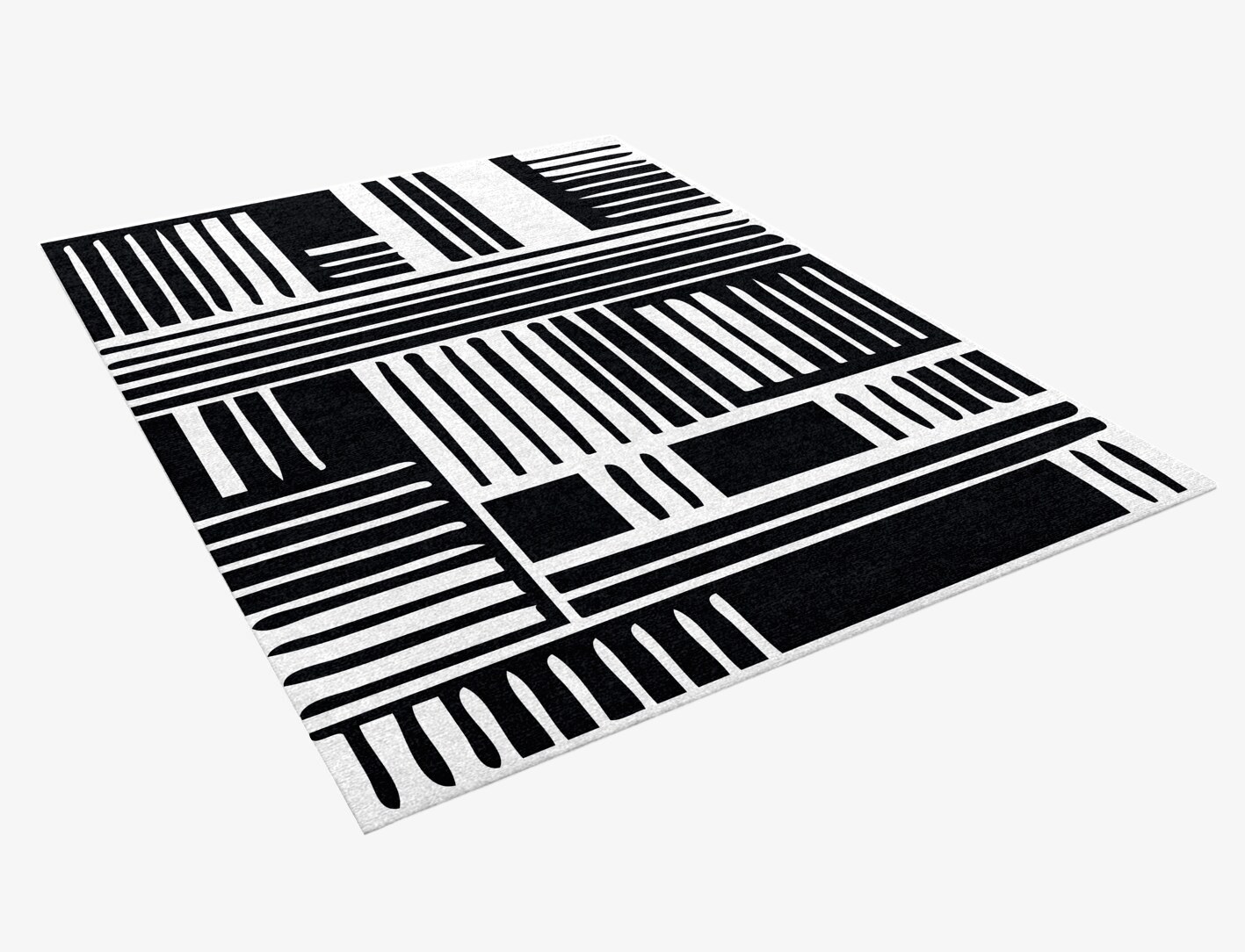 Grey Schema Monochrome Rectangle Hand Knotted Tibetan Wool Custom Rug by Rug Artisan