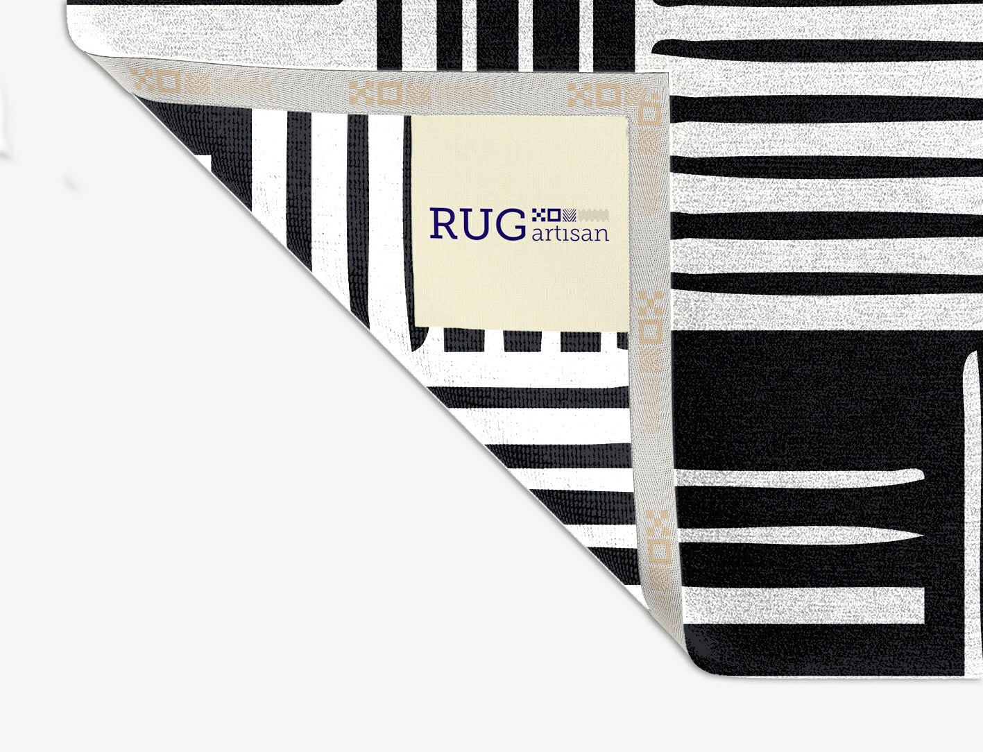 Grey Schema Monochrome Square Hand Knotted Tibetan Wool Custom Rug by Rug Artisan