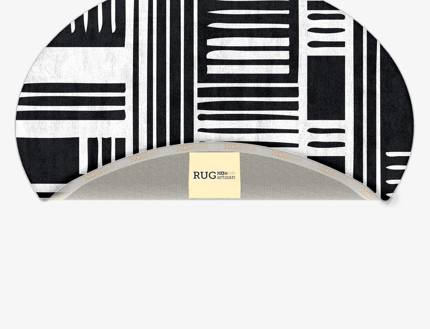 Grey Schema Monochrome Oval Hand Tufted Bamboo Silk Custom Rug by Rug Artisan