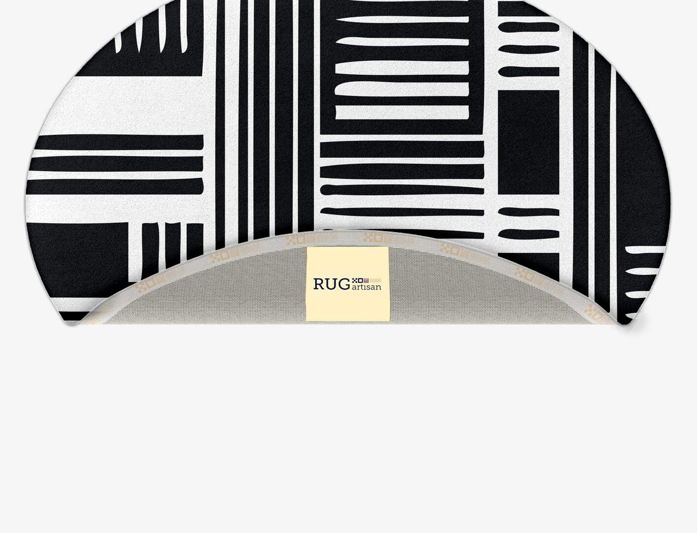 Grey Schema Monochrome Oval Hand Tufted Pure Wool Custom Rug by Rug Artisan