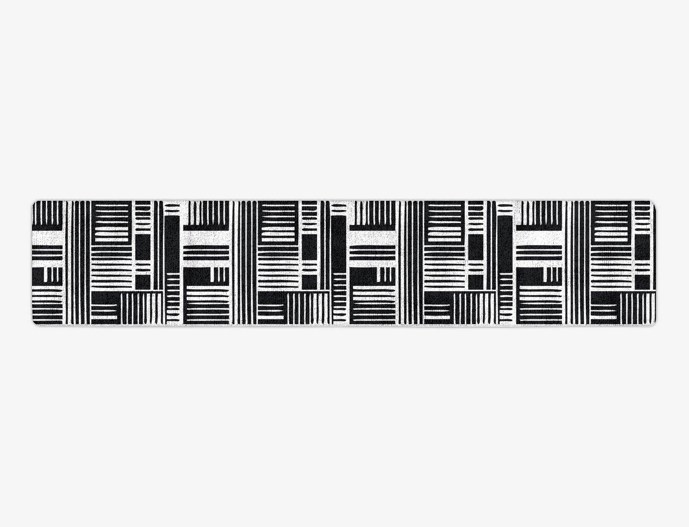 Grey Schema Monochrome Runner Hand Tufted Bamboo Silk Custom Rug by Rug Artisan