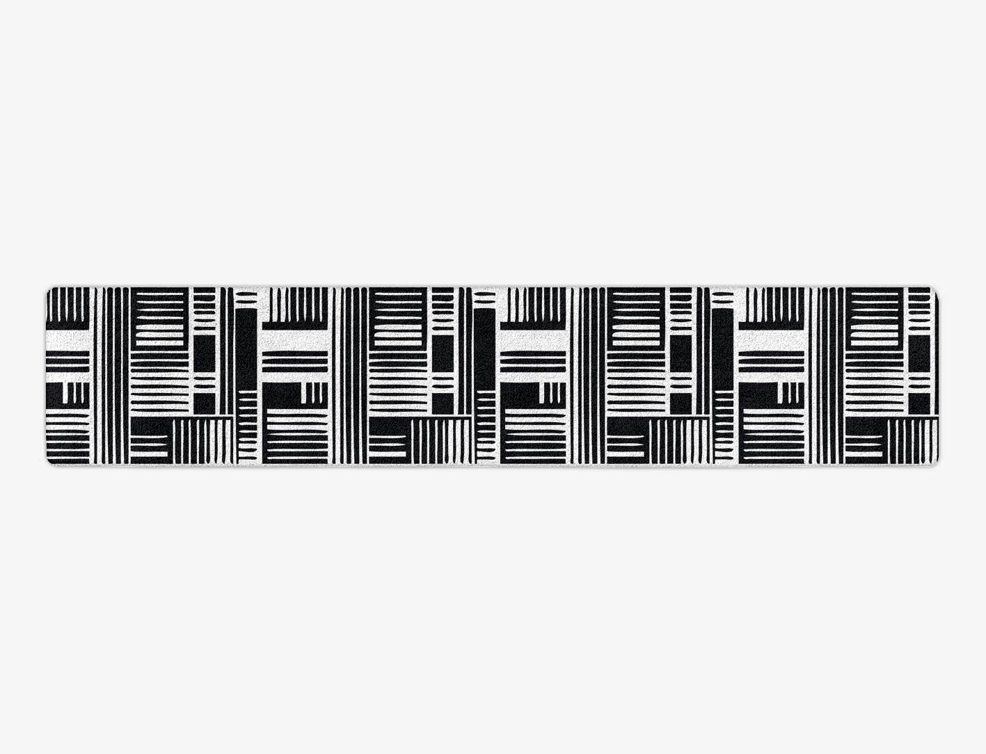 Grey Schema Monochrome Runner Hand Tufted Pure Wool Custom Rug by Rug Artisan