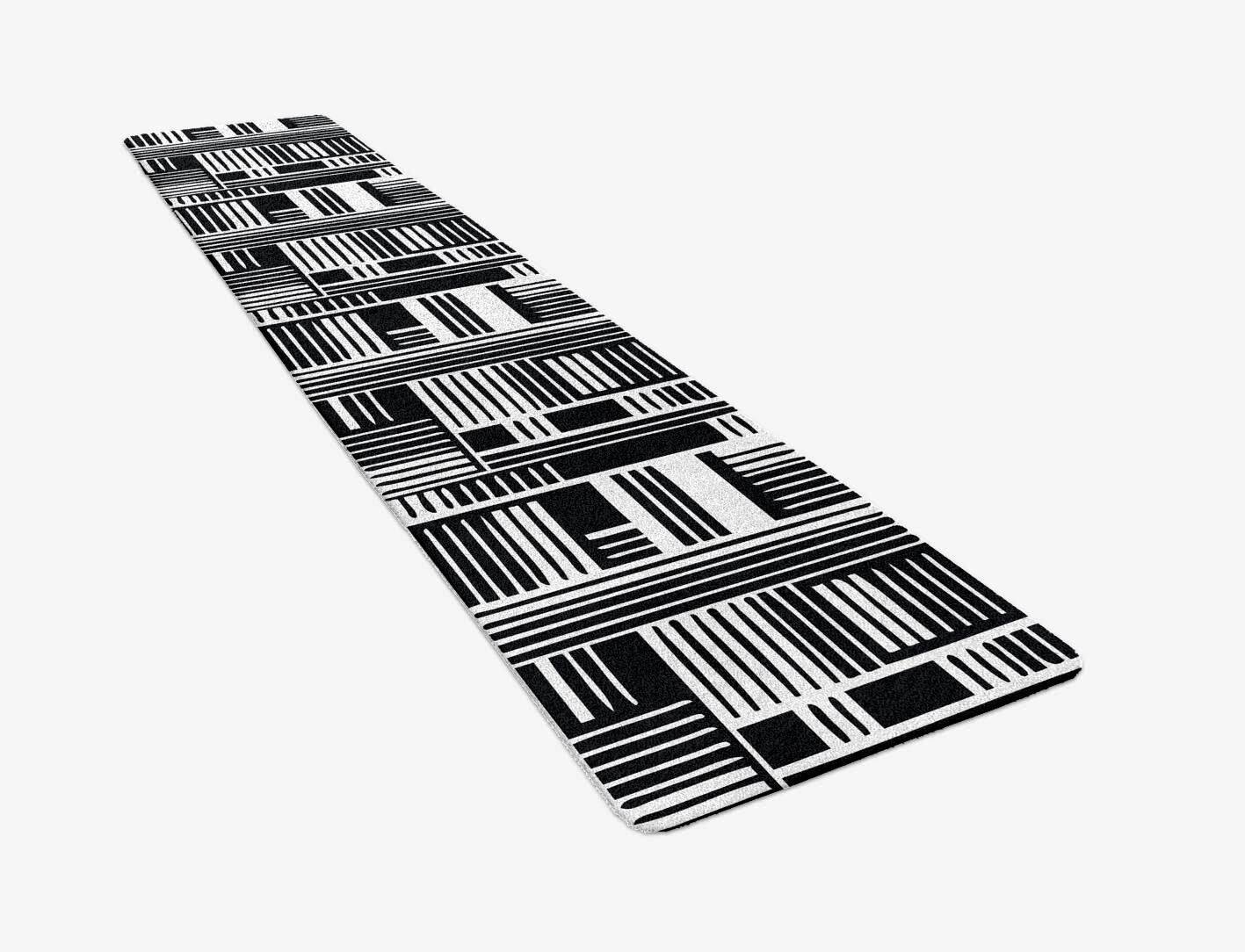Grey Schema Monochrome Runner Hand Tufted Pure Wool Custom Rug by Rug Artisan