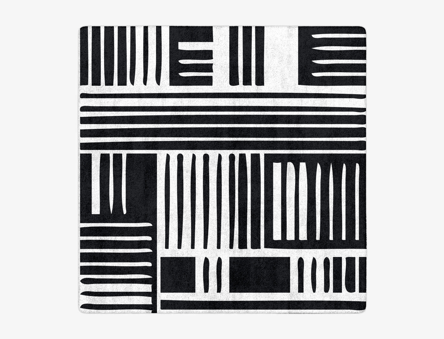 Grey Schema Monochrome Square Hand Tufted Bamboo Silk Custom Rug by Rug Artisan