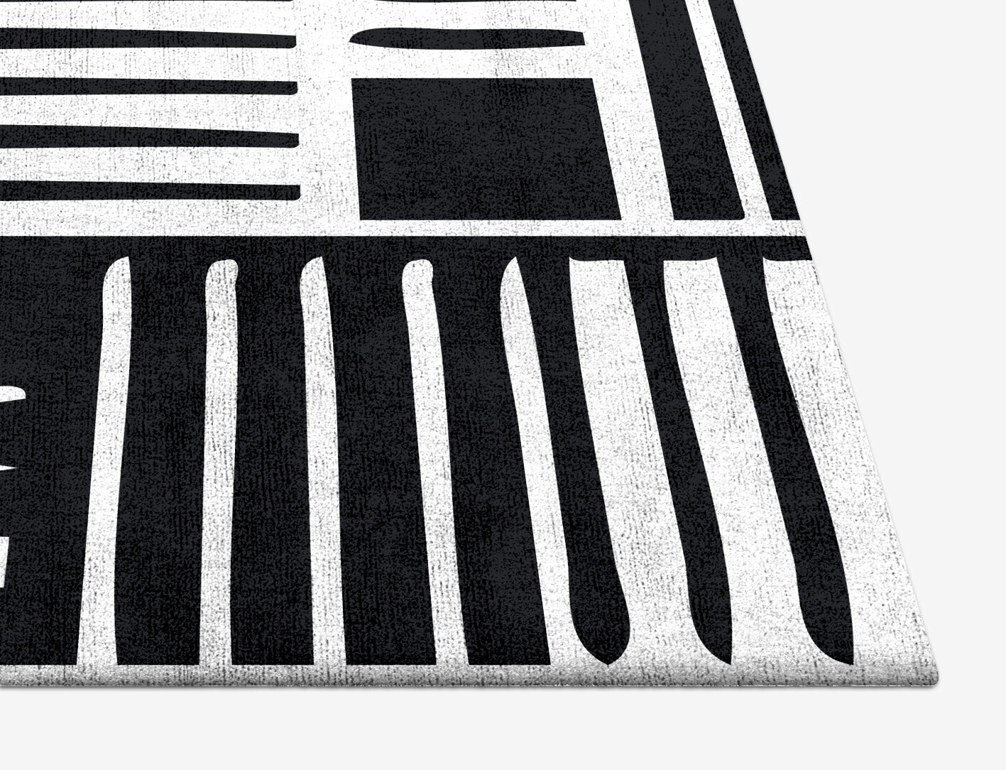 Grey Schema Monochrome Square Hand Tufted Bamboo Silk Custom Rug by Rug Artisan
