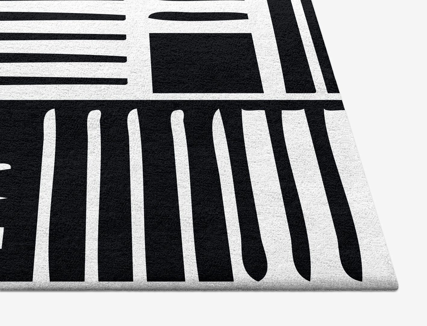 Grey Schema Monochrome Square Hand Tufted Pure Wool Custom Rug by Rug Artisan