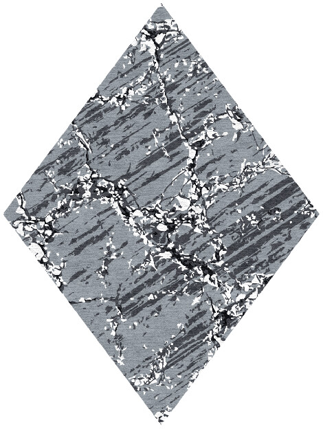 Grey Sear Monochrome Diamond Hand Knotted Tibetan Wool Custom Rug by Rug Artisan