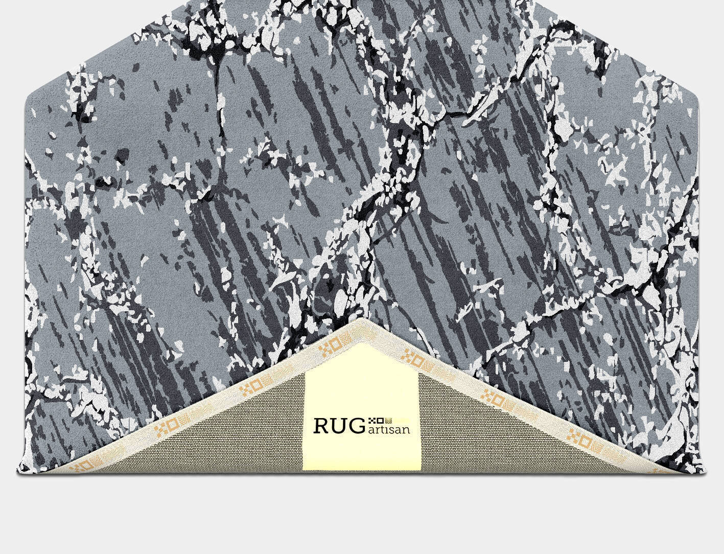 Grey Sear Monochrome Hexagon Hand Tufted Pure Wool Custom Rug by Rug Artisan