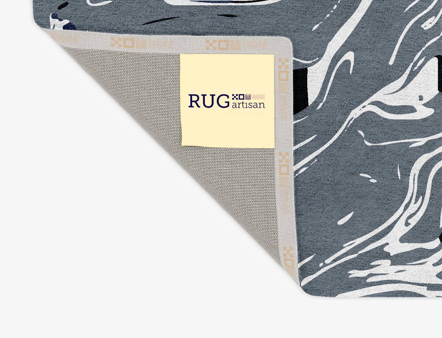 Grey Swirls Monochrome Rectangle Hand Tufted Pure Wool Custom Rug by Rug Artisan