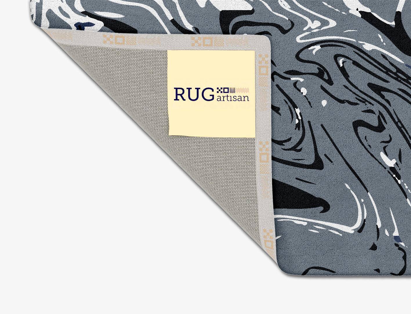 Grey Swirls Monochrome Square Hand Tufted Pure Wool Custom Rug by Rug Artisan