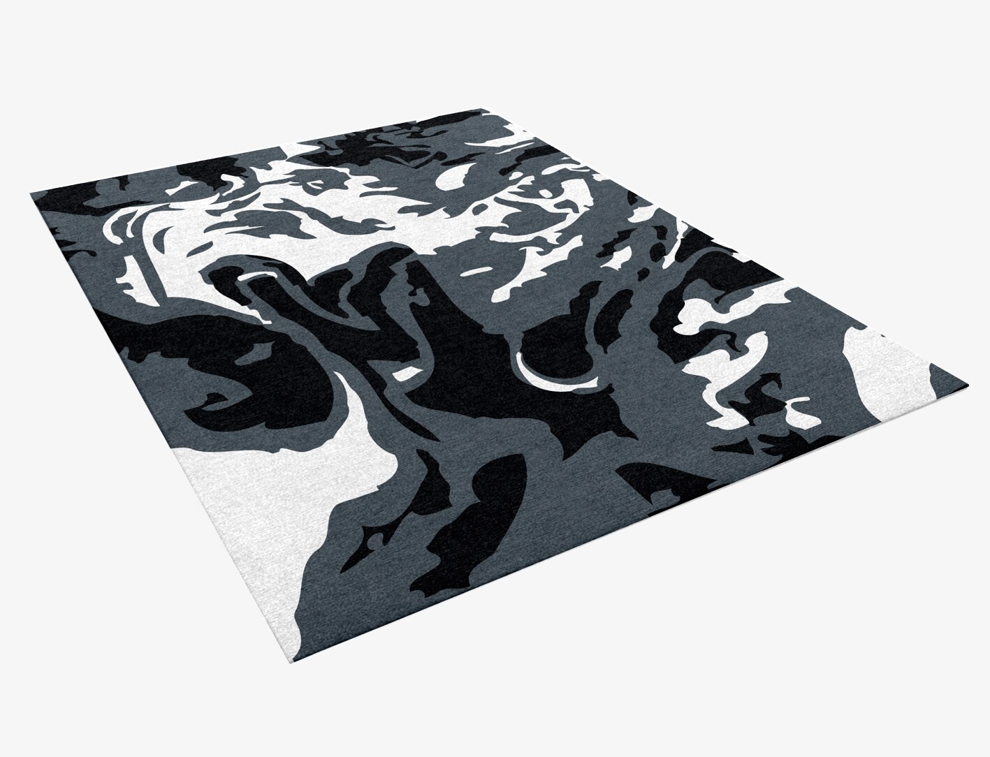 Grey Waters Monochrome Rectangle Hand Knotted Tibetan Wool Custom Rug by Rug Artisan