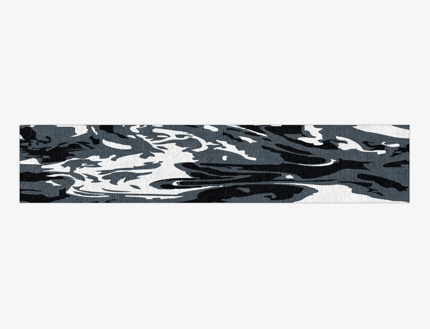 Grey Waters Monochrome Runner Hand Knotted Tibetan Wool Custom Rug by Rug Artisan