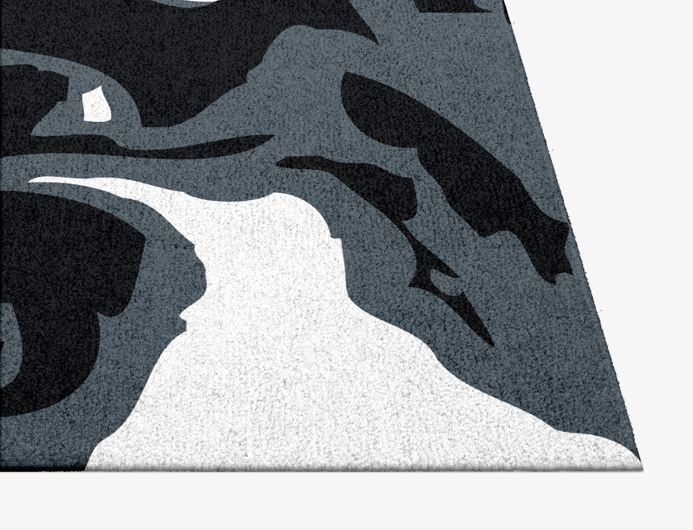 Grey Waters Monochrome Square Hand Knotted Tibetan Wool Custom Rug by Rug Artisan