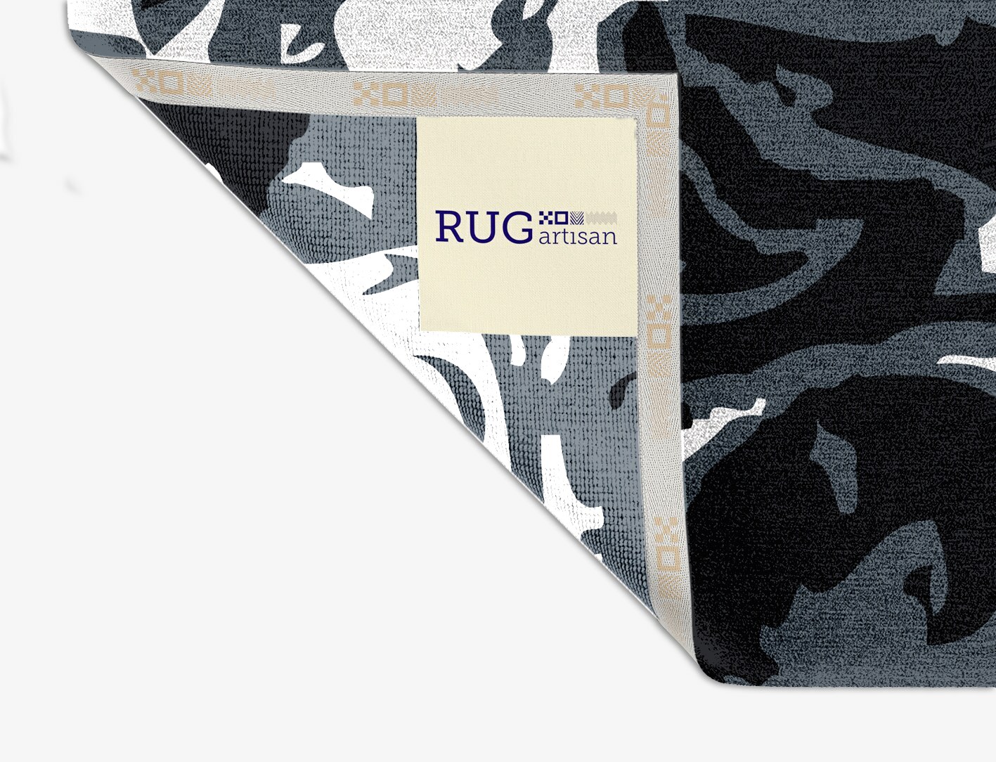 Grey Waters Monochrome Square Hand Knotted Tibetan Wool Custom Rug by Rug Artisan