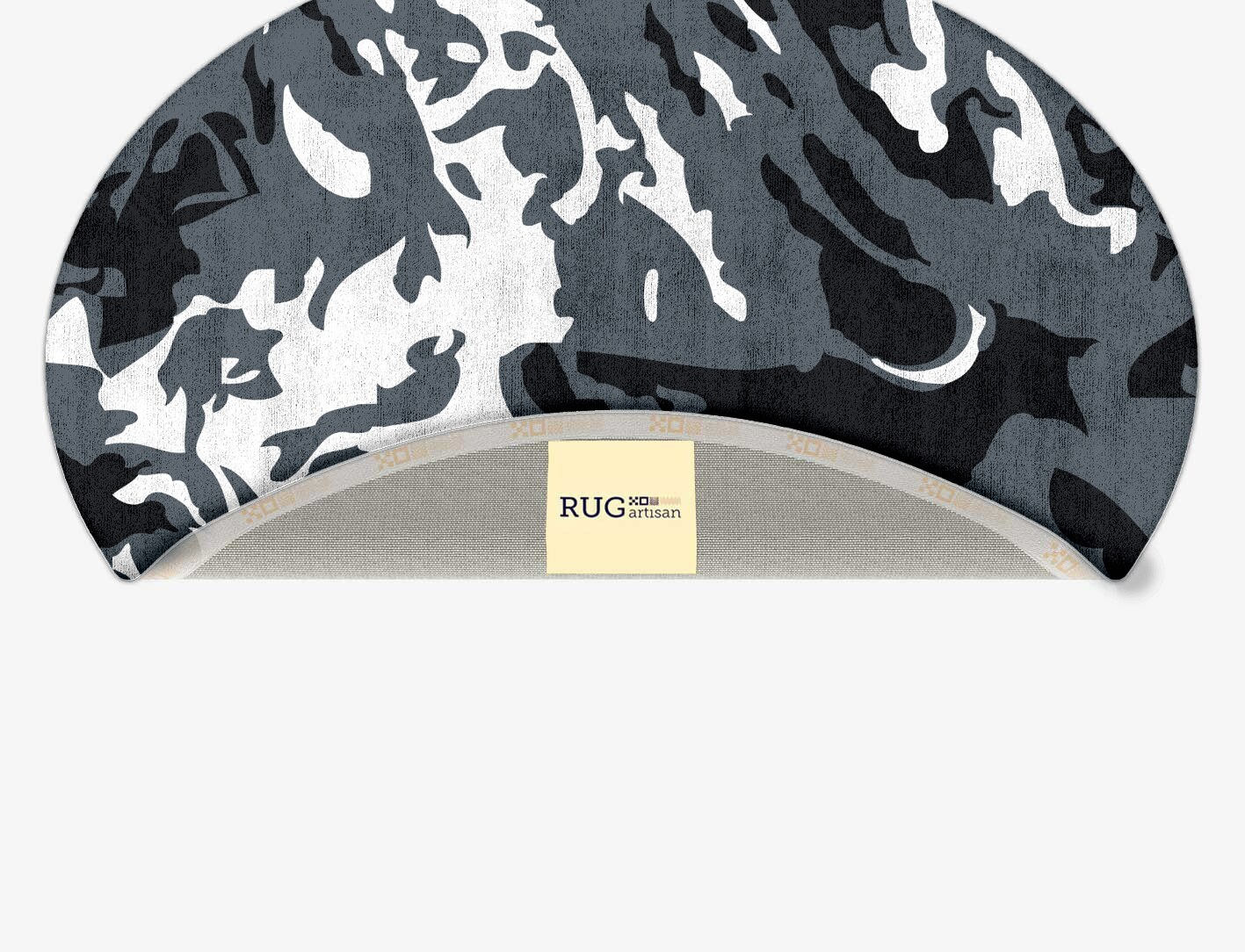 Grey Waters Monochrome Oval Hand Tufted Bamboo Silk Custom Rug by Rug Artisan
