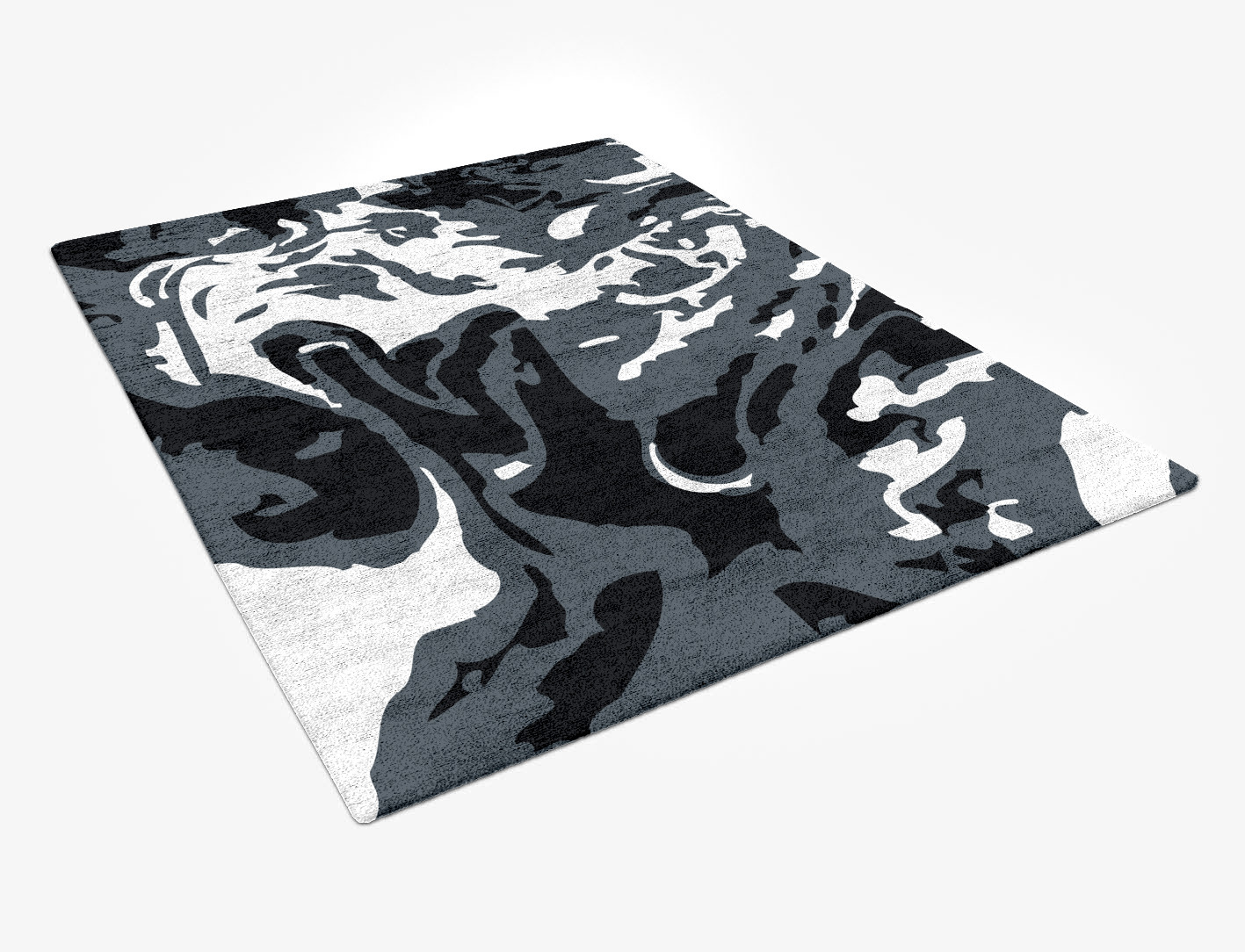 Grey Waters Monochrome Rectangle Hand Tufted Bamboo Silk Custom Rug by Rug Artisan